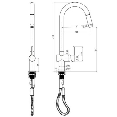 Grande Pull Out Spray Kitchen Mixer - Available in 2 finishes